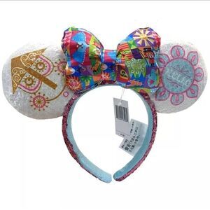 Disney Parks Bow Minnie Ears “it's a small world” Sequin Mickey Headband